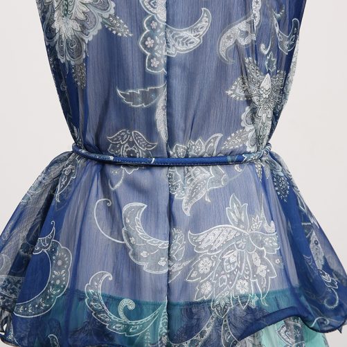 Halter Sleeveless Bohemian Retro Ruffled Dress in Dresses