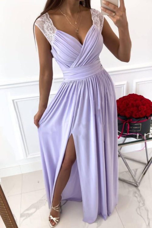 Sleeveless Backless Wide Hem Split Dress in Dresses