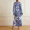Blue White Porcelain Printed Loose Dress in Dresses