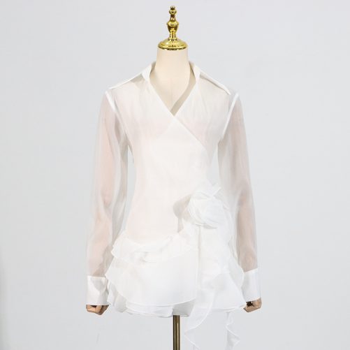 Sexy V Neck Stitching Floral Ruffled Ribbon Dress in Dresses