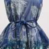 Halter Sleeveless Bohemian Retro Ruffled Dress in Dresses