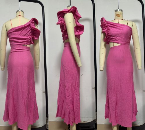 Summer Shoulder Slim Fit Dress in Dresses