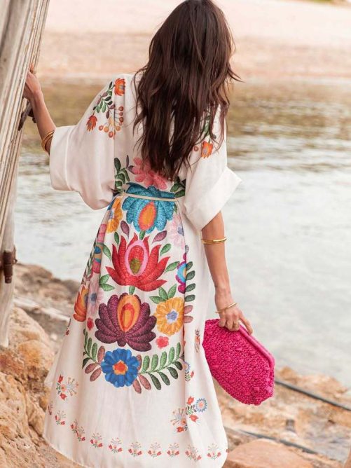 Printing Loose Beach Dress in Dresses