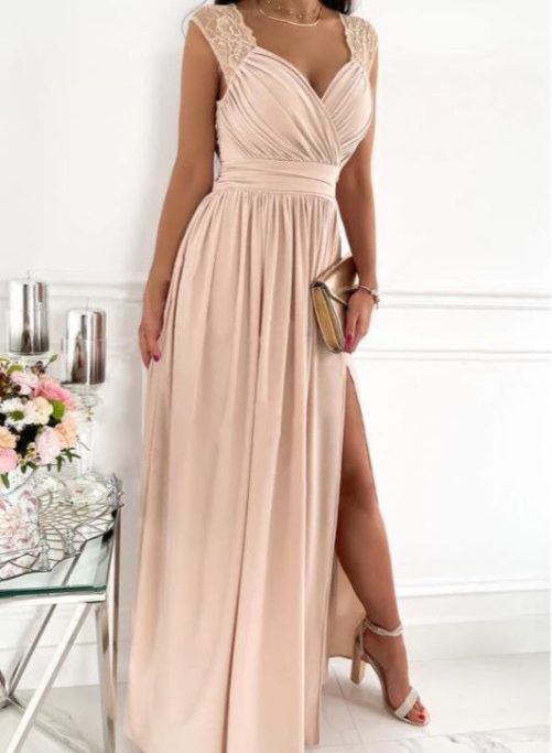 Sleeveless Backless Wide Hem Split Dress in Dresses