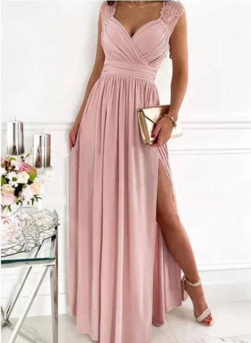 Sleeveless Backless Wide Hem Split Dress in Dresses