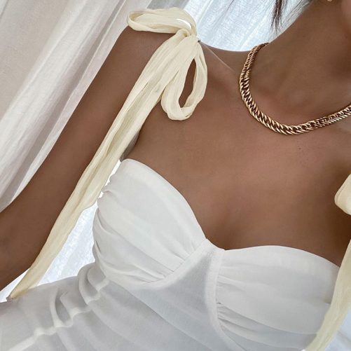 Sexy Pleated Slim Fit Elegant Tied Hip Dress in Dresses