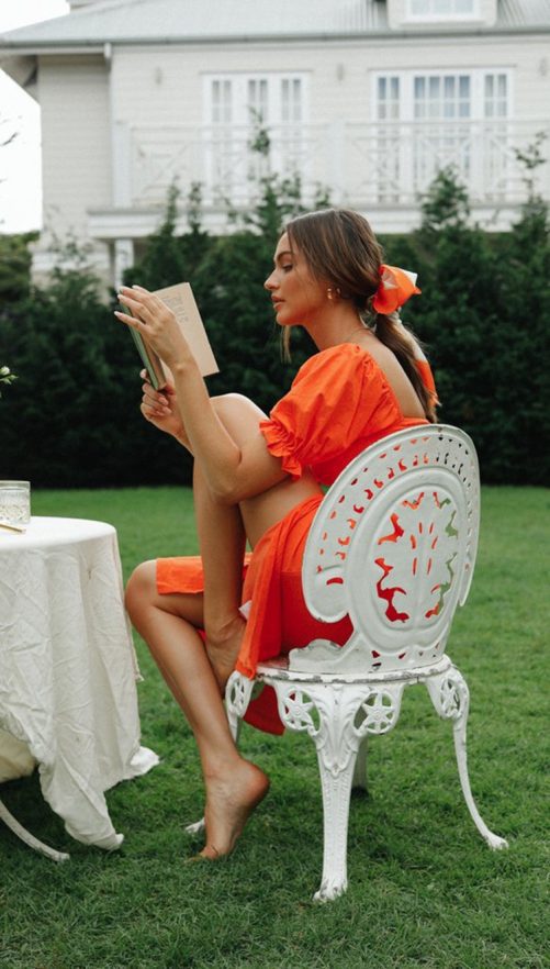 Puff Sleeve Split Maxi Dress in Dresses