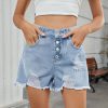 Slimming One Breasted Denim With Hole Shorts in Shorts