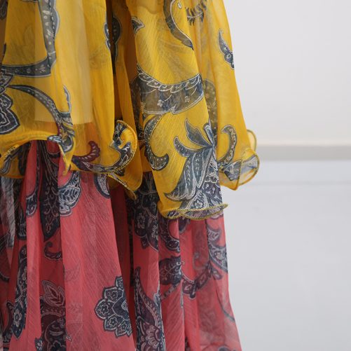 Halter Sleeveless Bohemian Retro Ruffled Dress in Dresses