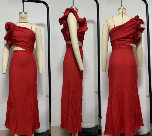 Summer Shoulder Slim Fit Dress in Dresses