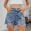 Slimming One Breasted Denim With Hole Shorts in Shorts