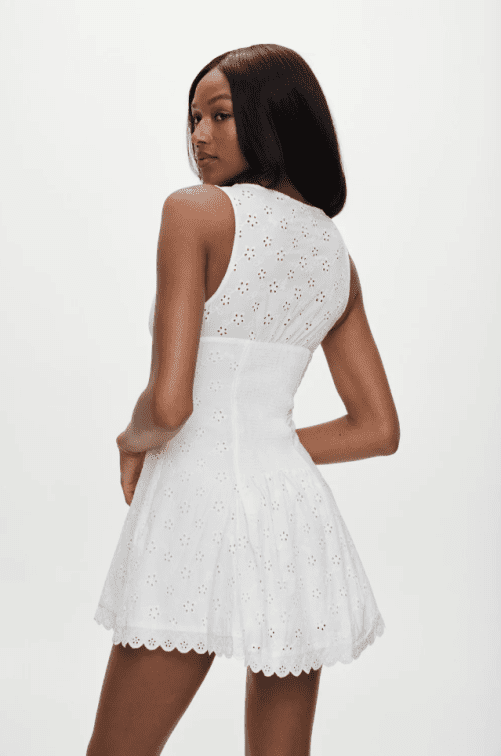 Sexy V Neck Lace Embroidered Dress in Dresses