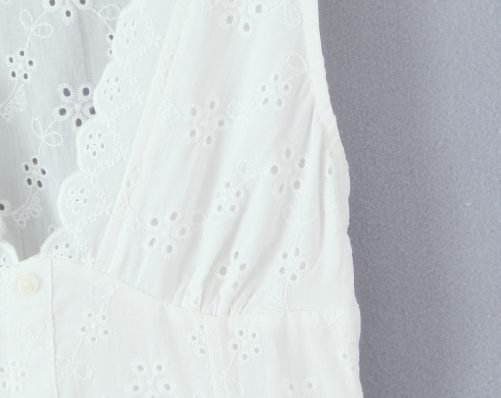 Sexy V Neck Lace Embroidered Dress in Dresses