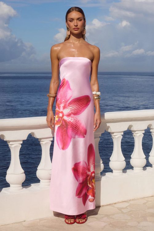 Sexy Printed Tube Top Dress in Dresses
