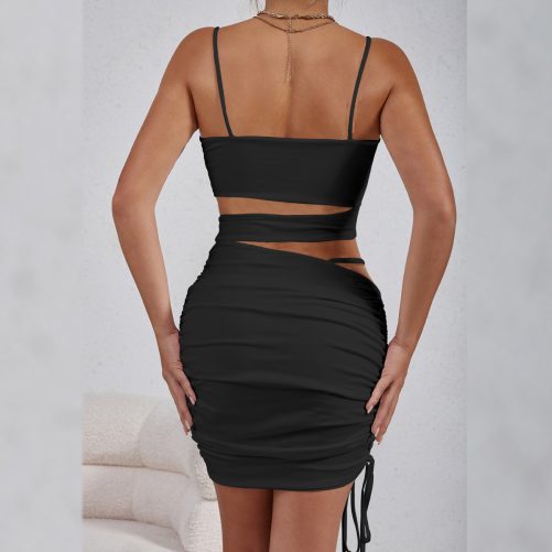Sexy Hollow Out Cutout Out Pleated Dress in Dresses