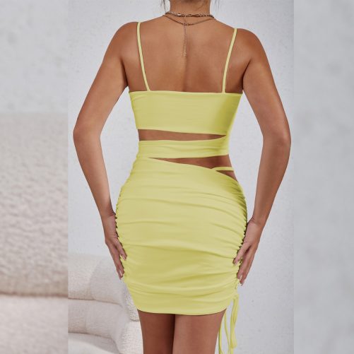 Sexy Hollow Out Cutout Out Pleated Dress in Dresses