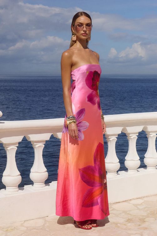 Sexy Printed Tube Top Dress in Dresses