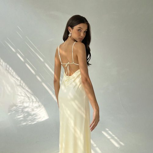 Summer Backless V Neck Formal Dress in Dresses