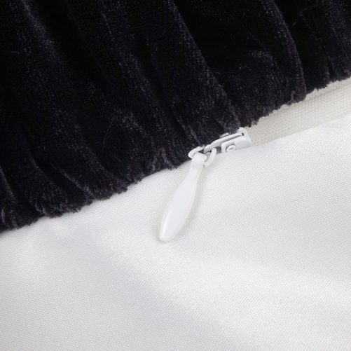 One Shoulder Black White Contrast Color Satin Cocktail Formal Maxi Dress in Dresses
