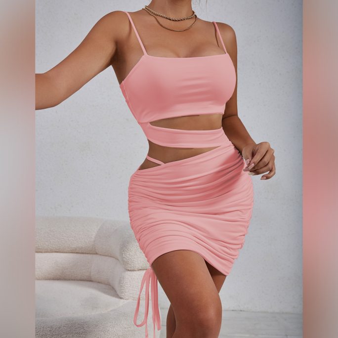 Sexy Hollow Out Cutout Out Pleated Dress in Dresses