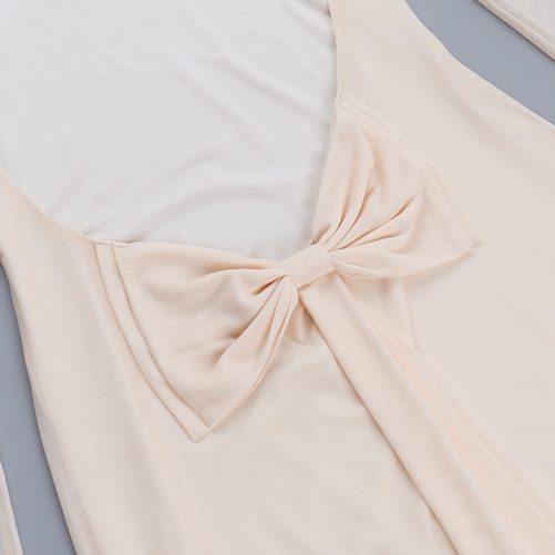 Elegant Sexy Slim Fit Bow Backless Dress in Dresses