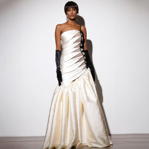 One Shoulder Black White Contrast Color Satin Cocktail Formal Maxi Dress in Dresses