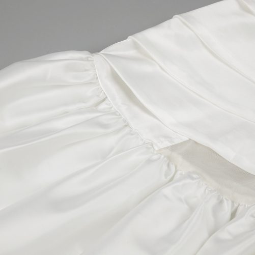 One Shoulder Black White Contrast Color Satin Cocktail Formal Maxi Dress in Dresses