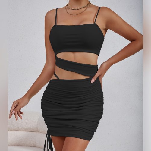 Sexy Hollow Out Cutout Out Pleated Dress in Dresses