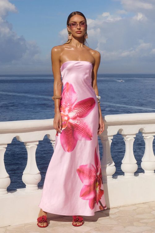 Sexy Printed Tube Top Dress in Dresses
