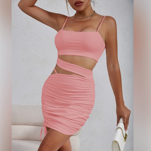 Sexy Hollow Out Cutout Out Pleated Dress in Dresses