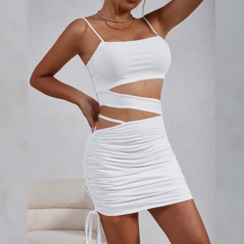 Sexy Hollow Out Cutout Out Pleated Dress in Dresses