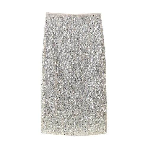 Sequin Glitter Decoration Midi Skirt in Skirts