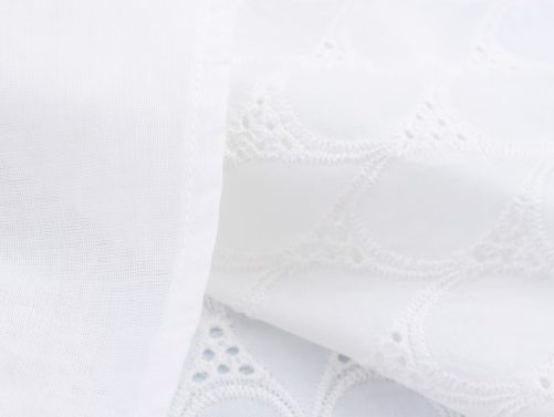 Elegant Hollow Out Cutout Embroidered Waist Slimming V Neckline Breasted Short Sleeve Dress in Dresses