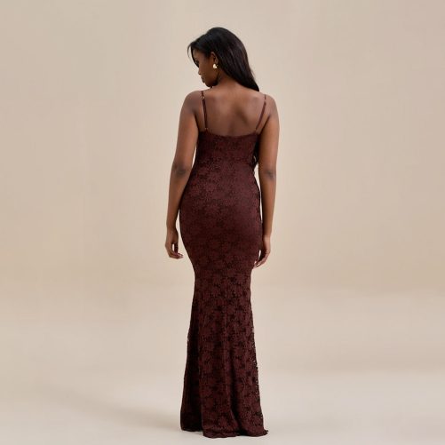 Sexy Backless Lace Strap Dress in Dresses