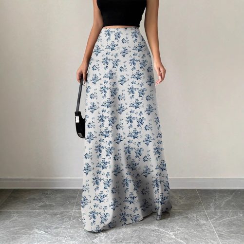 Satin Long Skirt in Skirts
