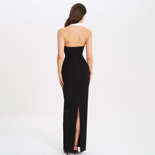 Sexy Backless Slit Slimming Dress in Dresses