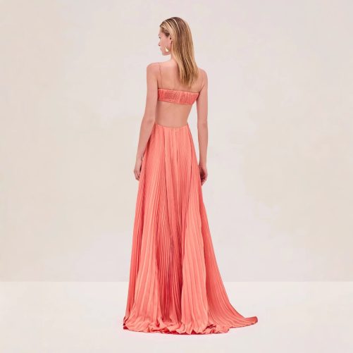Sexy Pleated Backless Dress in Dresses
