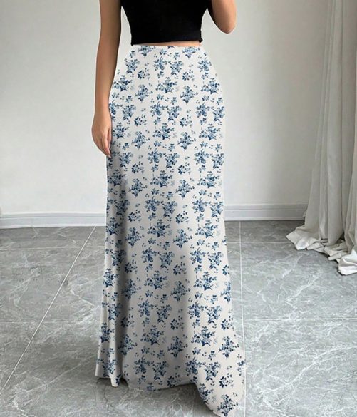Satin Long Skirt in Skirts