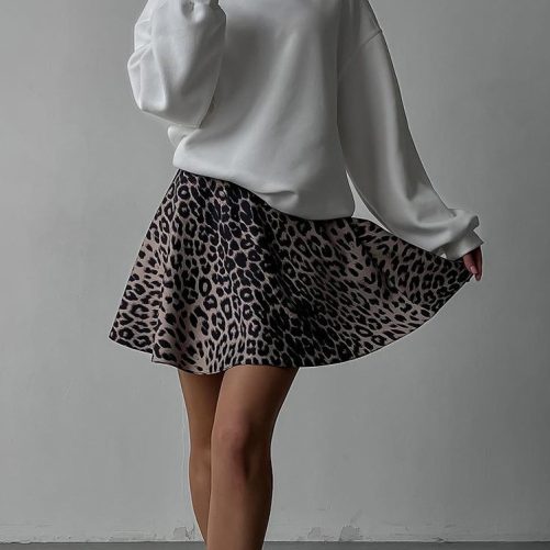 Leopard Print Sexy Skirt in Skirts