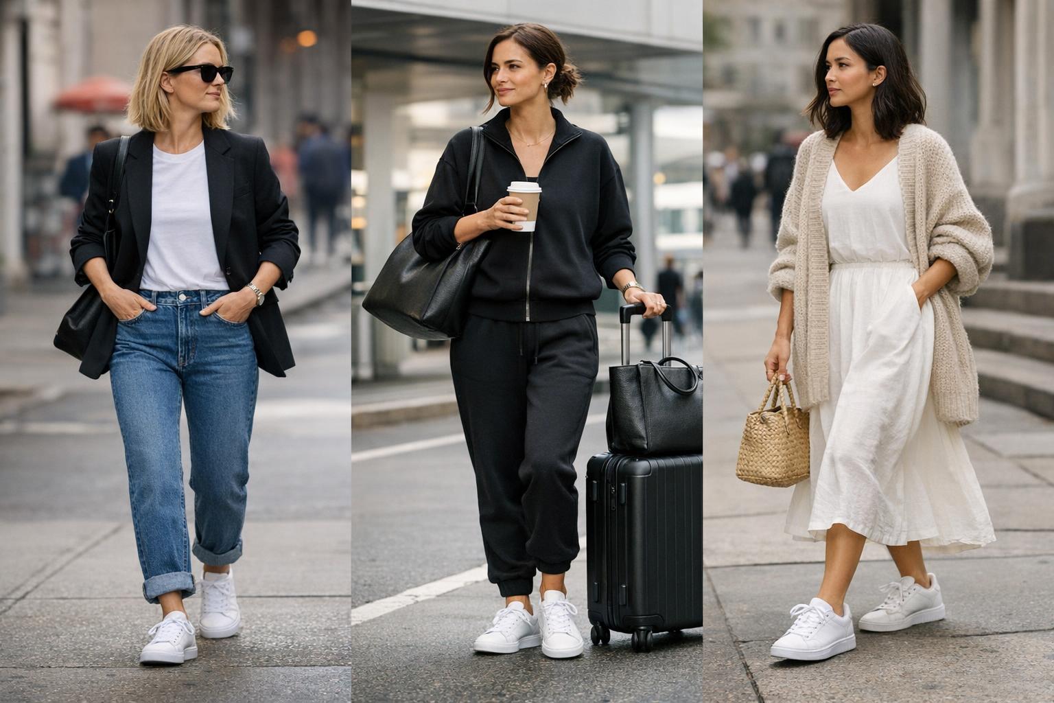 City-Polished White Sneakers Outfit Formulas for Every Day