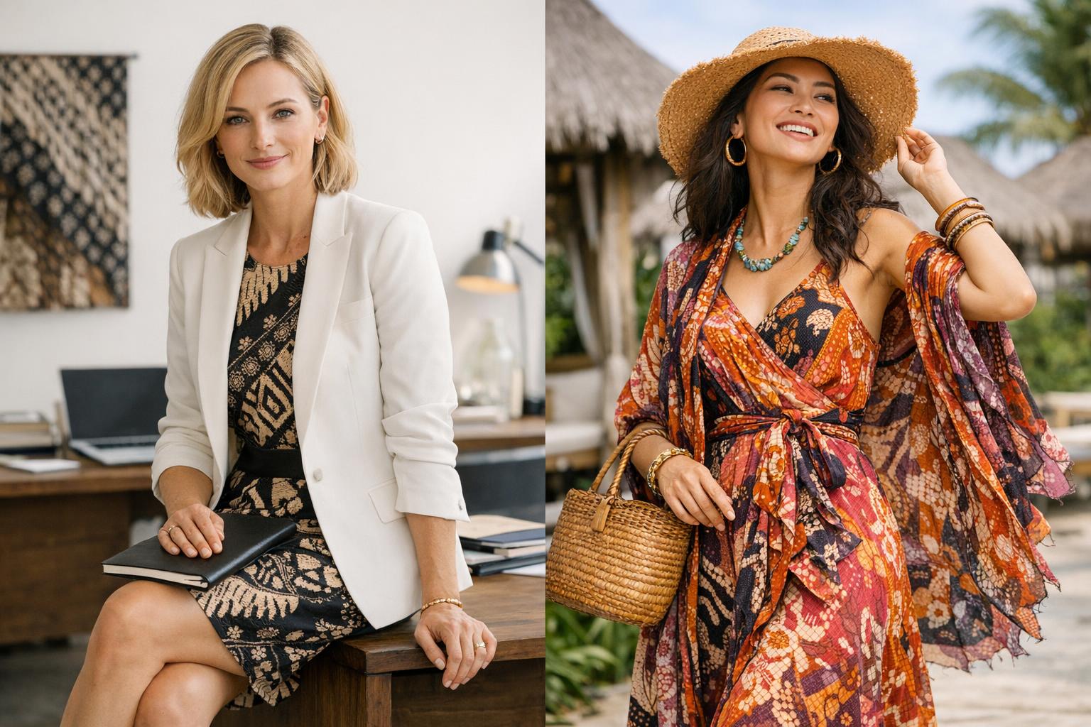 Modern Batik Outfit: Minimalist Polish or Weekend Maximalism