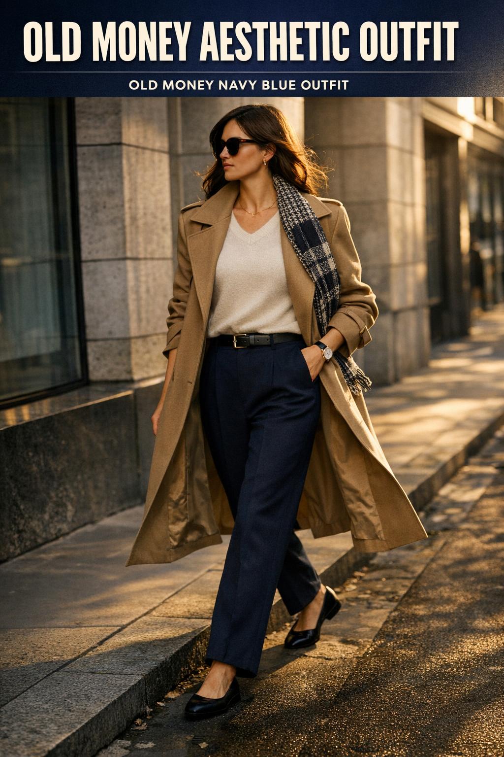 Old money aesthetic outfit styled in a timeless, tailored look for a classic luxury vibe