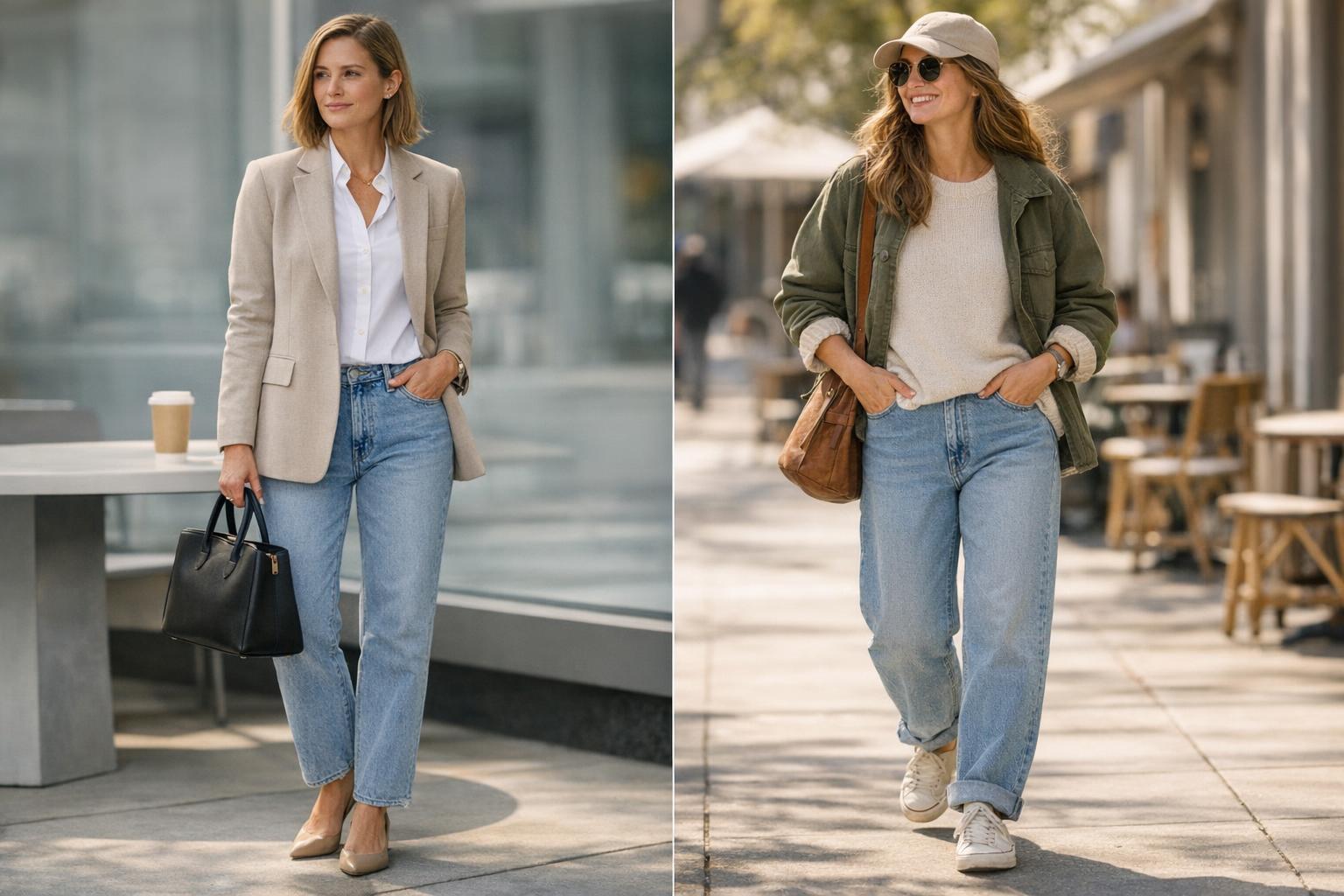 Light Wash Jeans Outfit Ideas for Polished-to-Weekend Style