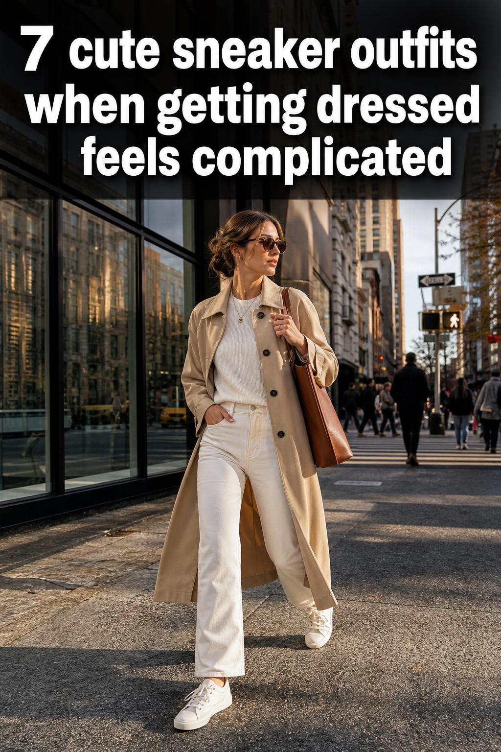 Cute Sneaker Outfits for Everyday Style Cute sneaker outfits for everyday street style, featuring a casual look with trendy sneakers and relaxed layers