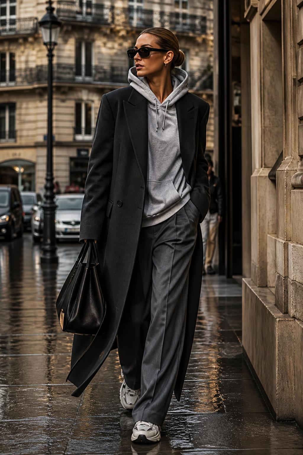 High Fashion Street Style Portrait High fashion street style portrait in a chic urban setting with modern tailoring and editorial attitude