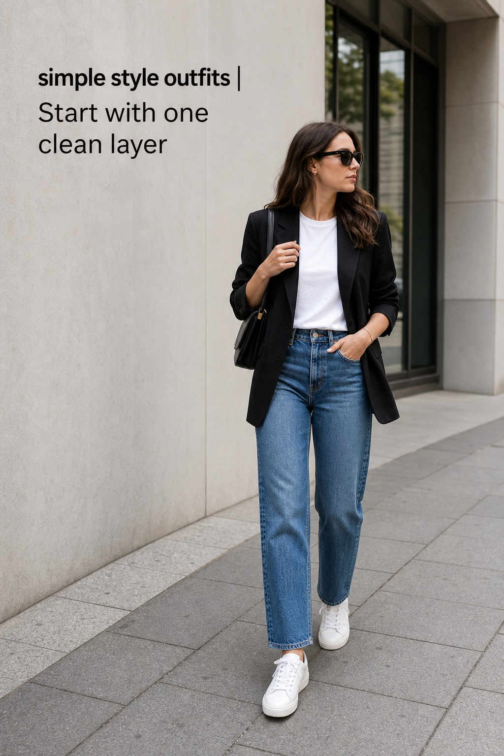 Simple Style Outfits With White Tee simple style outfits with white tee jeans and black blazer